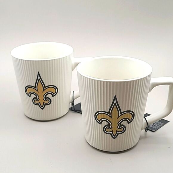 The Memory Company NFL Saints Fleur-de-lis Mugs, Set of 2, NWOT - Picture 2 of 6